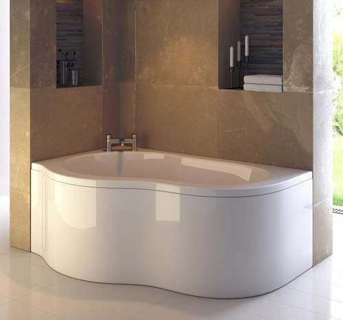 Ultra Baths Estuary Corner Eternalite Bath. (Left Handed) 850x1500mm.