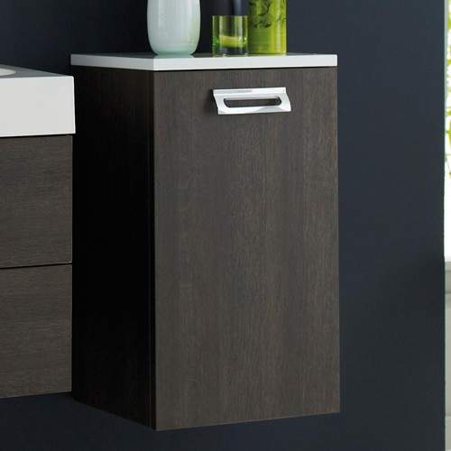 Ultra Asset Wall Hung Bathroom Storage Cabinet (Dark Oak).