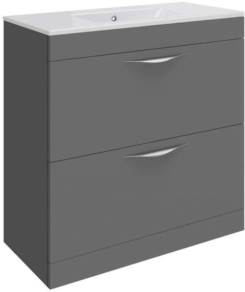 Hudson Reed Memoir 800mm Vanity Unit & 123 Basin (Grey).