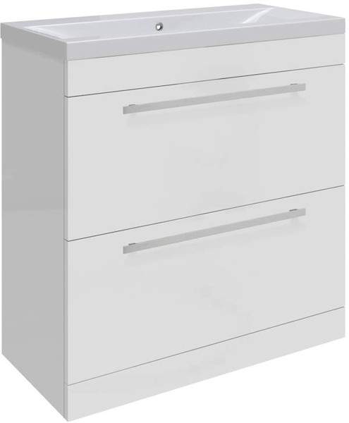 Ultra Design Vanity Unit With Option 1 Basin (White). 794x800mm.