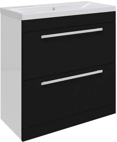 Ultra Design Vanity Unit With Option 1 Basin (Black). 794x800mm.