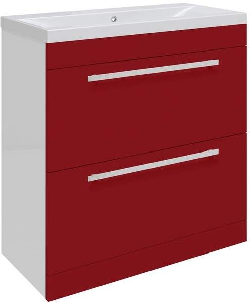 Ultra Design Vanity Unit With Option 1 Basin (Red). 794x800mm.
