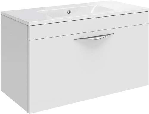 Hudson Reed Memoir 600 Wall Hung Vanity Unit & 122 Basin (White).