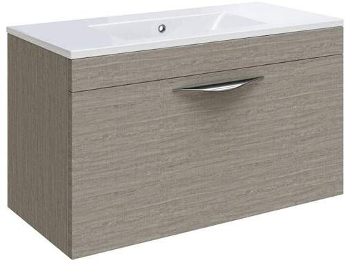 Hudson Reed Memoir 600 Wall Hung Vanity Unit & 122 Basin (Blonde Oak).