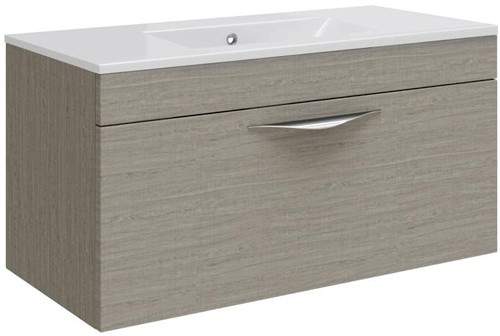 Hudson Reed Memoir 800 Wall Hung Vanity Unit & 121 Basin (Blonde Oak).