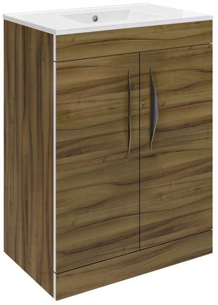 Hudson Reed Memoir 600mm Vanity Unit With Doors & 122 Basin (Walnut).