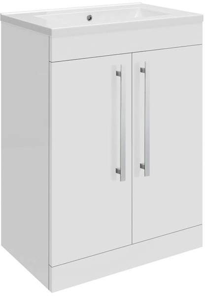 Ultra Design Vanity Unit With Doors & Option 1 Basin (White). 594x800mm.