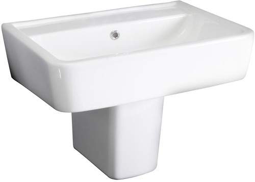 Hudson Reed Ceramics Basin & Semi Pedestal (1 Tap Hole, 600mm).