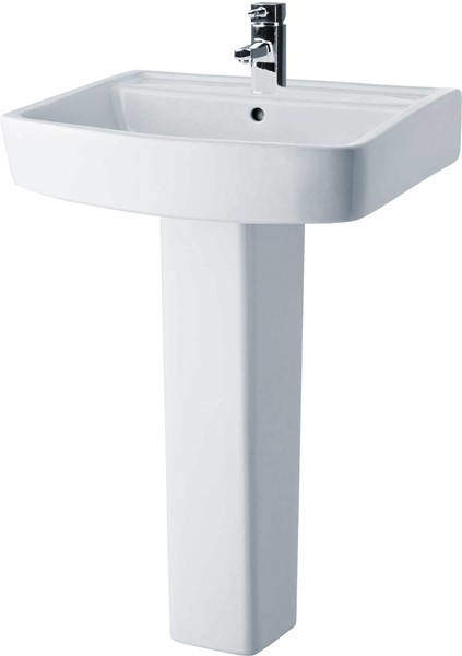 Premier Ambrose 600mm Basin & Full Pedestal.