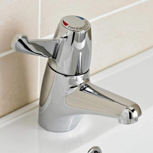 Thermostatic Sentry Thermostatic Mono Basin Mixer Tap With Flexi Tails.