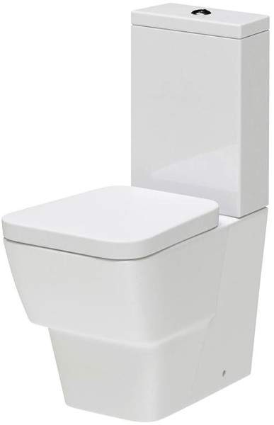 Hudson Reed Ceramics Flush To Wall Toilet Pan, Cistern & Soft Close Seat.