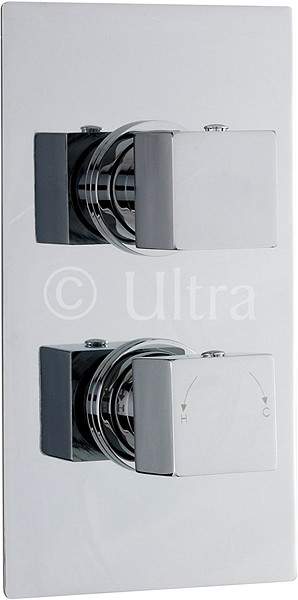 Ultra Volt Twin Concealed Thermostatic Shower Valve (Chrome).