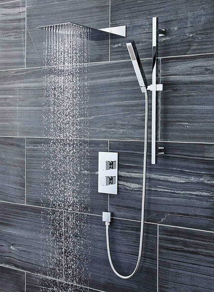 Ultra Volt Volt Thermostatic Shower Valve, Thin Head & Slide Rail Kit.