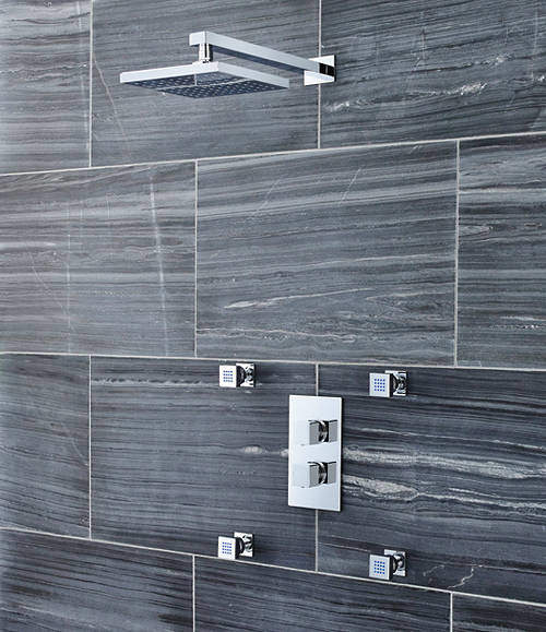 Ultra Volt Volt Thermostatic Shower Valve, Head, Arm & Body Jets.