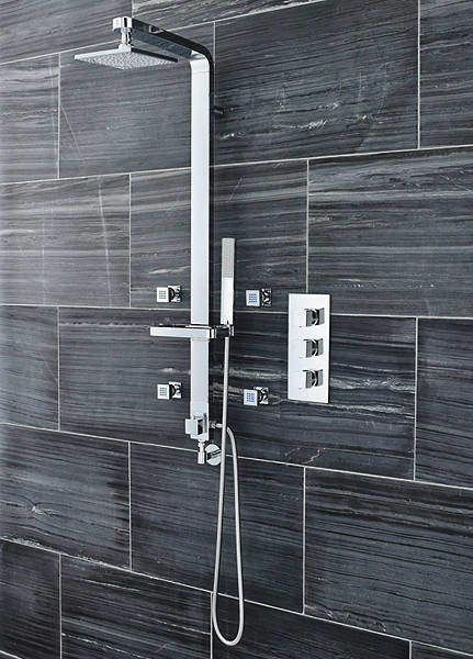 Ultra Volt Volt Triple Thermostatic Shower Valve, Shower Kit & Body Jets.