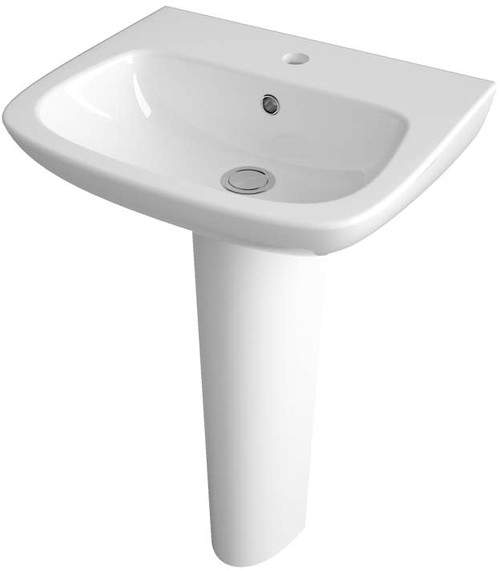 Ultra Hobart Basin & Full Pedestal (1 Tap Hole, 500mm).