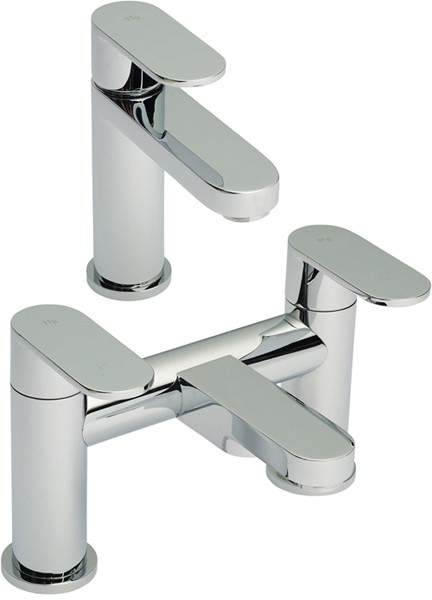 Hudson Reed Cloud 9 Basin Mixer & Bath Filler Tap Set (Chrome).