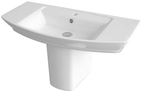 Hudson Reed Maya Basin & Semi Pedestal (1 Tap Hole, 850mm).