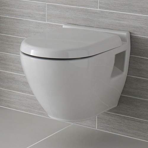 Ultra Jardine Round Wall Hung Toilet Pan & Soft Close Seat.