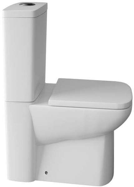 Ultra Hobart Short Projection Toilet Pan With Cistern, Push Flush & Seat.