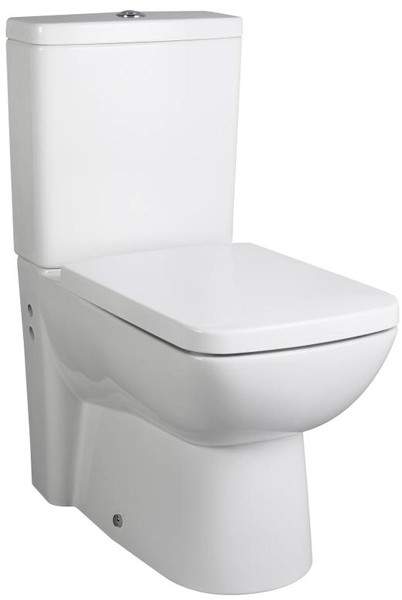 Ultra Hobart Flush To Wall Toilet Pan With Cistern, Push Flush & Seat.