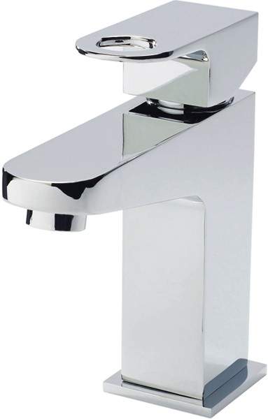 Hudson Reed Deco Mono Basin Mixer Tap With Push Button Waste (Chrome).