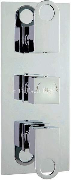 Hudson Reed Deco Triple Concealed Thermostatic Shower Valve (Chrome).