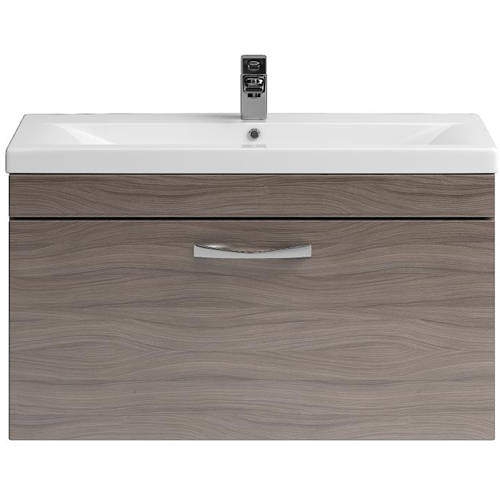 Premier Shipton 800mm Wall Hung Vanity Unit & Basin Type 2 (Driftwood).