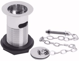 Hudson Reed Wastes Basin Waste With Brass Plug And Link Chain (Chrome)