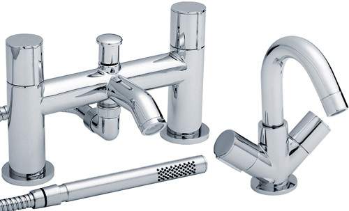 Ultra Ecco Basin & Bath Shower Mixer Tap Set (Free Shower Kit).