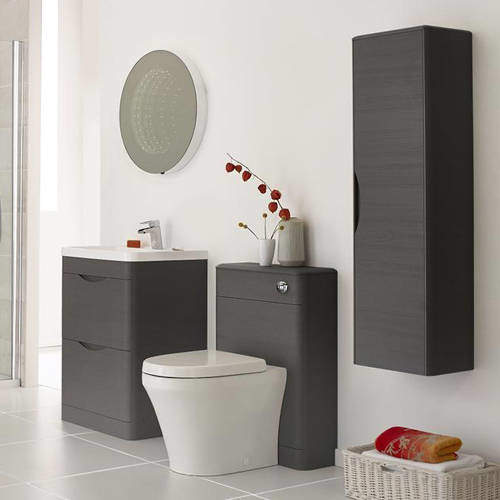 Premier Eclipse 600mm Vanity Unit Pack 3 (Grey Woodgrain).