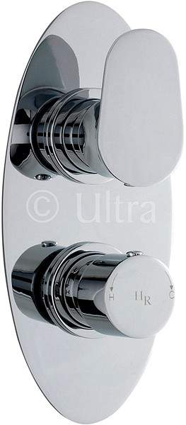 Ultra Entity 3/4" Twin Thermostatic Shower Valve With Diverter.