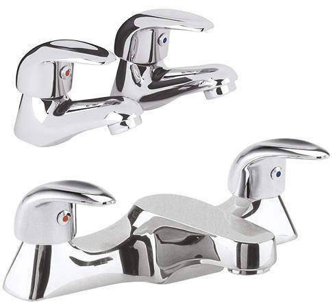 Nuie Eon Bath Filler & Basin Taps Pack (Chrome).