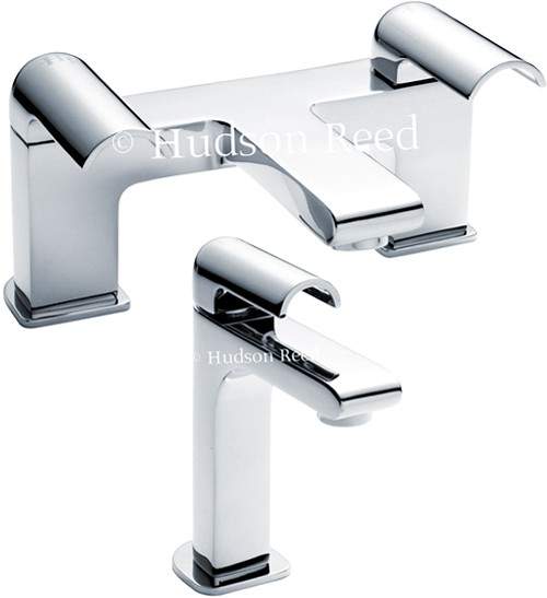 Hudson Reed Epic Basin Mixer & Bath Filler Tap Set (Chrome).