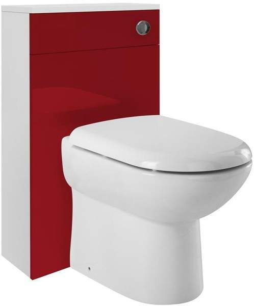 Ultra Design Back To Wall WC Unit With Pan, Cistern & Seat (Red). 500x800mm.