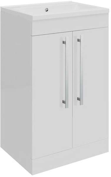Ultra Design Compact Vanity Unit With Doors & Basin (White). 494x800mm.