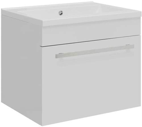 Ultra Design Compact Wall Hung Vanity Unit & Basin (White). 494x399mm.