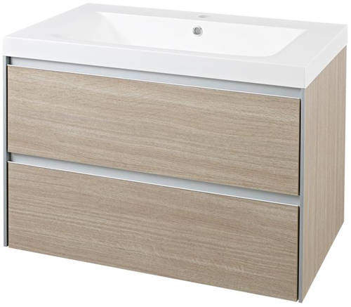 Hudson Reed Erin Wall Mounted Vanity Unit With Basin (Light Oak).