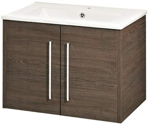 Hudson Reed Horizon 600mm Wall Hung Vanity Unit & Basin (Mid Sawn Oak).