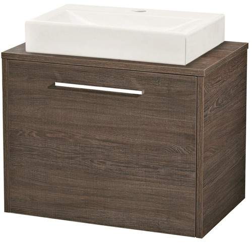 Hudson Reed Horizon 600mm Wall Hung Vanity Unit & Basin (Mid Sawn Oak).