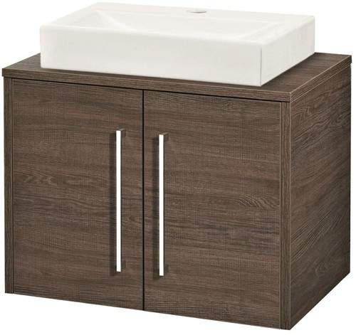 Hudson Reed Horizon 600mm Wall Hung Vanity Unit & Basin (Mid Oak).