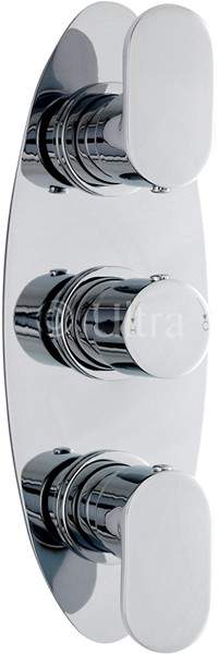 Ultra Flume Triple Concealed Thermostatic Shower Valve (Chrome).