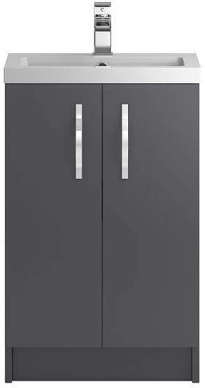 Hudson Reed Apollo Floor Standing Vanity Unit & Basin (500mm, Grey).