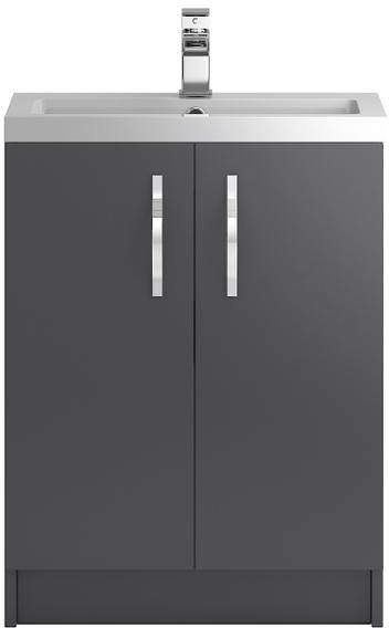 Hudson Reed Apollo Floor Standing Vanity Unit & Basin (600mm, Grey).