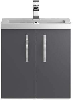 Hudson Reed Apollo Wall Hung Vanity Unit & Basin (500mm, Grey).