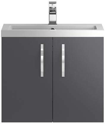 Hudson Reed Apollo Wall Hung Vanity Unit & Basin (600mm, Grey).