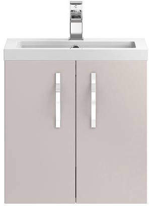 Hudson Reed Apollo Wall Hung Vanity Unit & Basin (500mm, Cashmere).