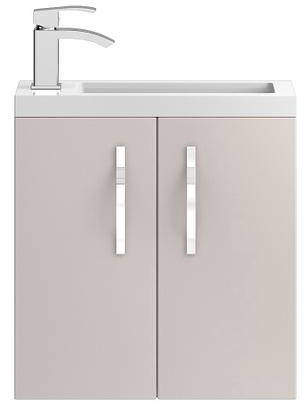 HR Apollo Compact Wall Hung Vanity Unit & Basin (500mm, Cashmere).