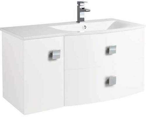 HR Sarenna Wall Hung 1000mm Cabinet & Basin RH (White).