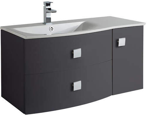 HR Sarenna Wall Hung 1000mm Cabinet & Basin LH (Graphite).